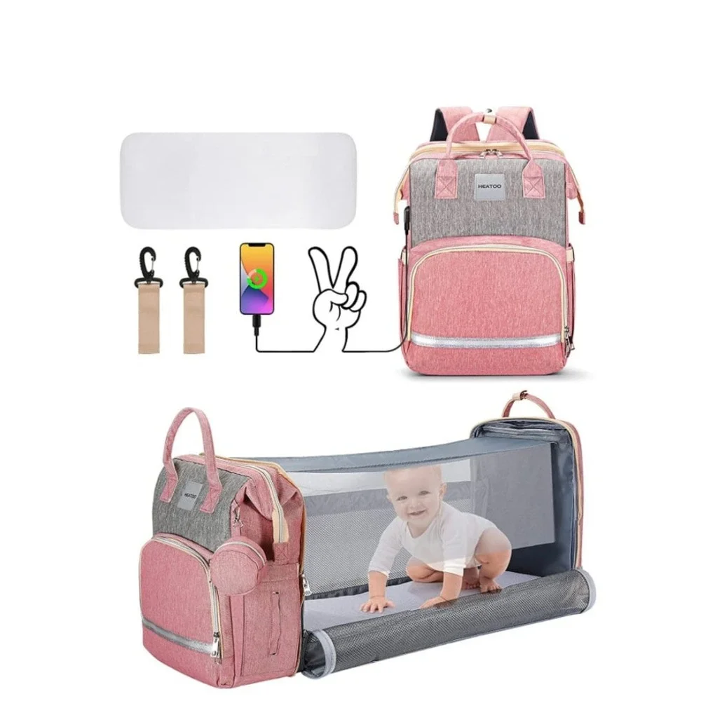 All-in-1 Diper‎ Bag Backpack, Black